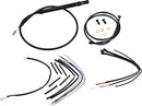 Harley Davidson FX [BURLY BRAND] - Complete Black Vinyl Handlebar Cable/Line Set for Ape Hanger
