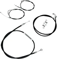 Harley Davidson Flst [LA CHOPPERS] - Standard Black Vinyl Handlebar Cable/Brake Line Kit