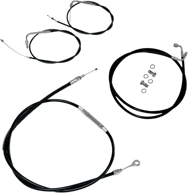 Harley Davidson Flst [LA CHOPPERS] - Standard Black Vinyl Handlebar Cable/Brake Line Kit