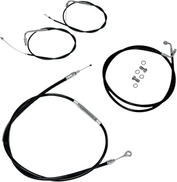 Harley Davidson Flst [LA CHOPPERS] - Standard Black Vinyl Handlebar Cable/Brake Line Kit
