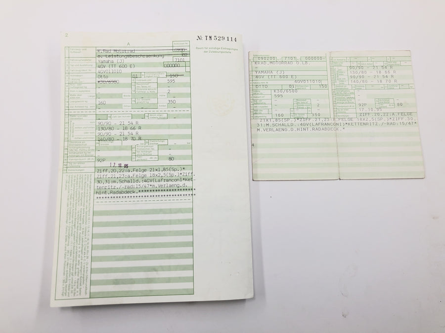 Yamaha TT 600 E 4GV [1995] - Frame main frame with papers