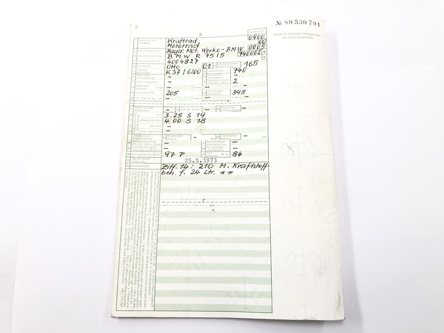 BMW R 75/5 [1973] - frame with papers