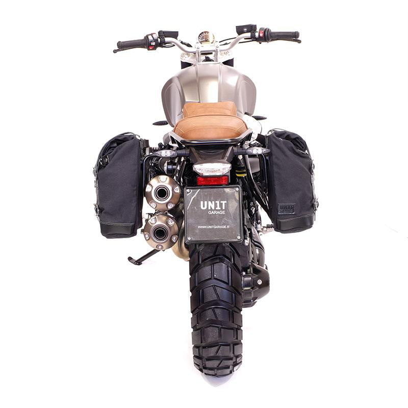 BMW R nineT 1200 Pure [2017-2023] - Zwei Seitentaschen aus Canvas + Doppelrahmen