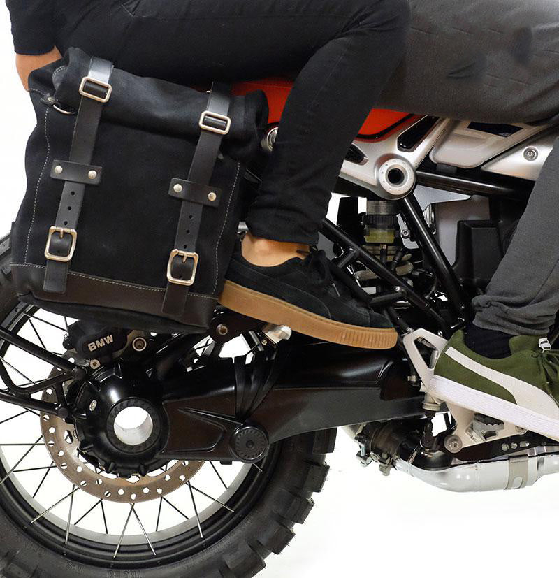 BMW R nineT 1200 Roadster [2014-2023] - Seitentasche Scram aus Spaltleder 22L-30L + Double Frame
