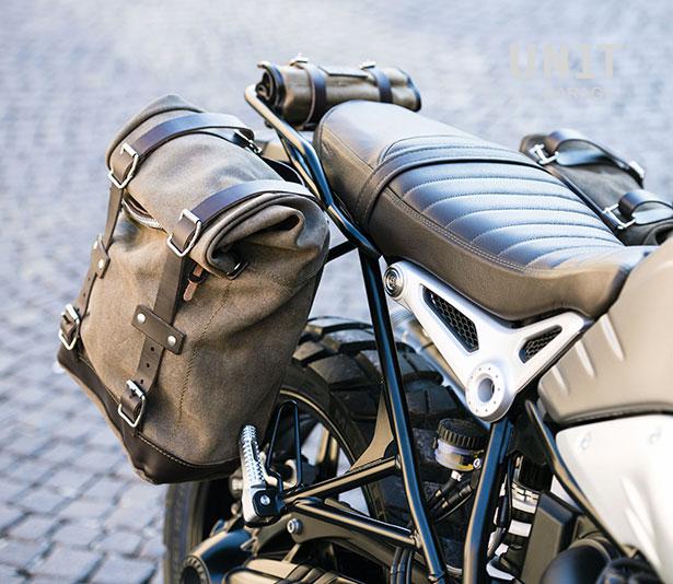 BMW R nineT 1200 Roadster [2014-2023] - Seitentasche Scram aus Spaltleder 22L-30L + Double Frame