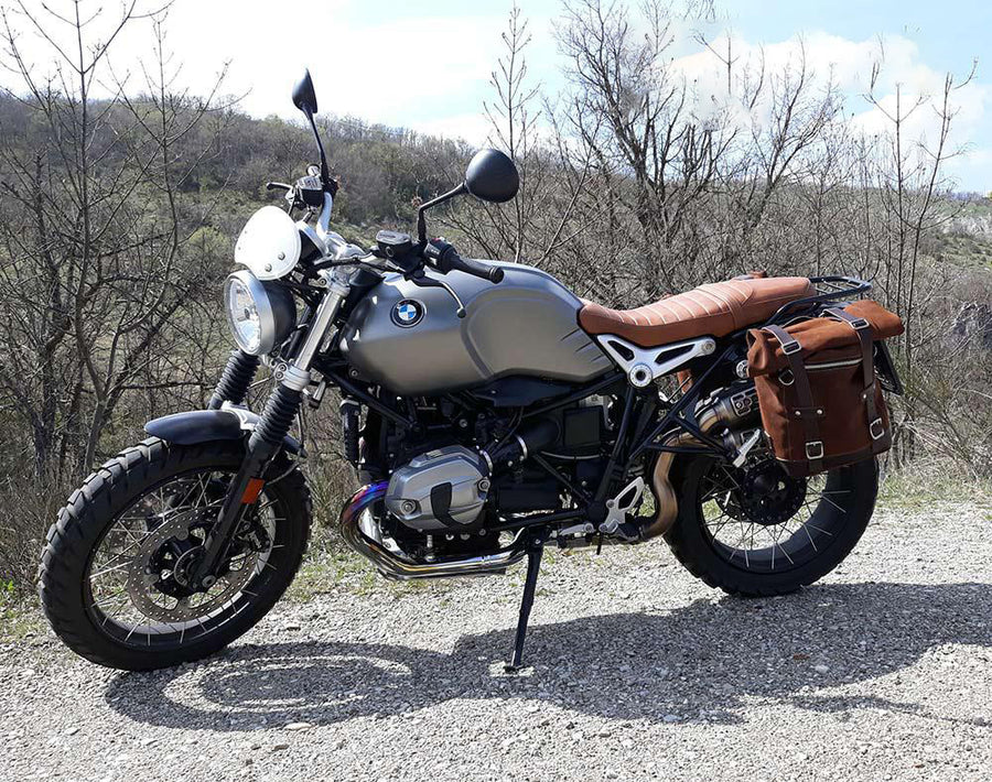 BMW R nineT 1200 Pure [2017-2023] - Seitentasche Scram aus Spaltleder 22L-30L + Double Frame