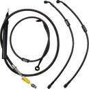 harley davidson flfb [LA CHOPPERS] - Standard Midnight Braided Handlebar Cable/Brake Line Kit-1