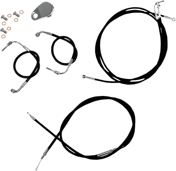 Harley Davidson Fltr [LA CHOPPERS] - Standard Black Vinyl Handlebar Cable/Brake Line Kit