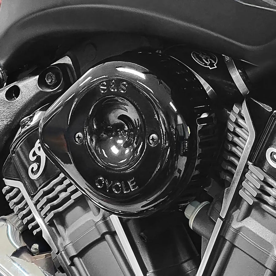 Indian PURSUIT 108 Dark Horse Premium [2024-2026] - Stealth Luftfilter-Kit mit Abdeckung – Oberfläche: Schwarz – Bild 2