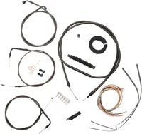 Harley Davidson Fxst [LA CHOPPERS] - Complete Midnight Braided Handlebar Cable/Brake Line Kit
