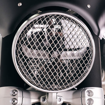 BMW R nineT 1200 Urban G/S (hoher Auspuff) [2017-2023] - Scheinwerferabdeckung Schutzgitter Grau