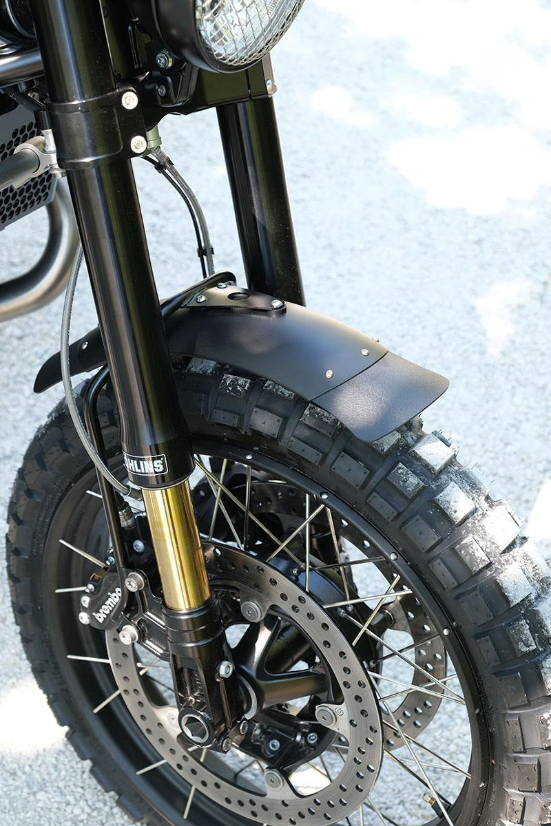 BMW R nineT 1200 Urban G/S (hoher Auspuff) [2017-2023] - Öhlins USD LOW Gabel-Kit + Einheit Garagenplatten und Füße (niedrige Version)