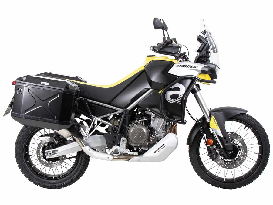 Aprilia Tuareg 660 [2022-2024] - Kofferträgerset Cutout schwarz inkl. Xplorer Cutout schwarz Kofferset