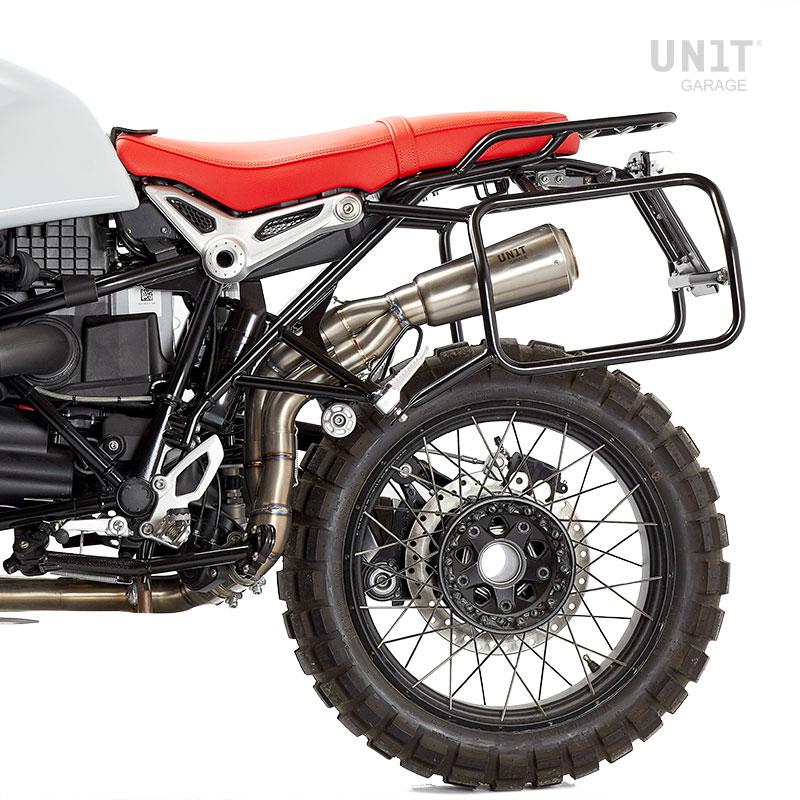 BMW R nineT 1200 Scrambler [2016-2023] - Paar Cult-Seitentaschen aus Canvas 40L - 50L + Paar Aluminiumplatten + Atlas Aluminium Taschenrahmen