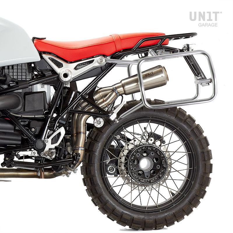 BMW R nineT 1200 Pure [2017-2023] - Paar Cult-Seitentaschen aus Canvas 40L - 50L + Paar Aluminiumplatten + Atlas Aluminium Taschenrahmen